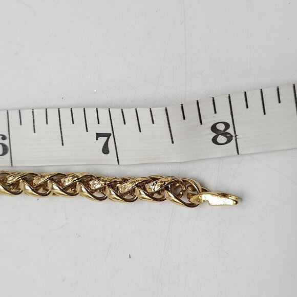 Heavy 1980s Gold Rope Chain Necklace Bracelet Set With Clasp Closure - Picture 7 of 7